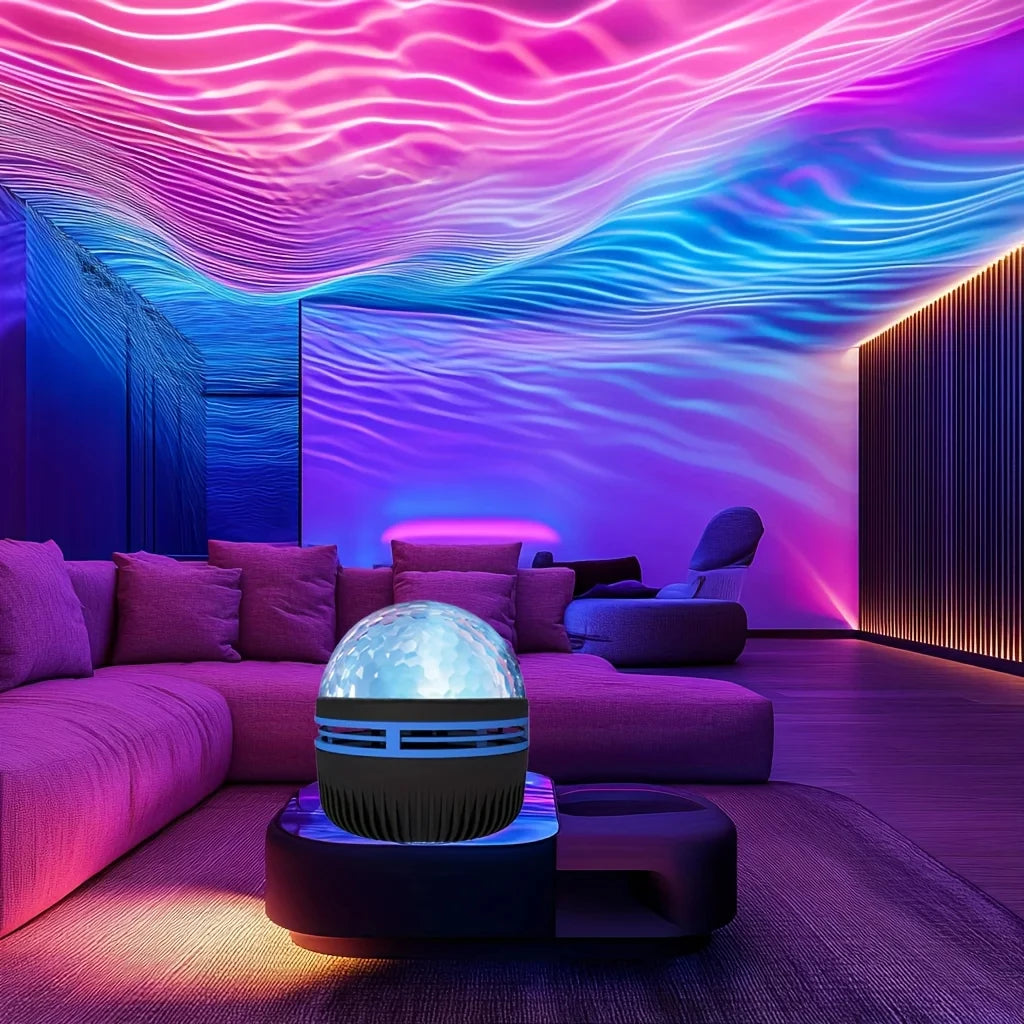 Water Ripples Lights Night Light LED Porjection Lamp USB Plug-in Use Remote Control Projection LED Night Lamp Home Bedroom Decor