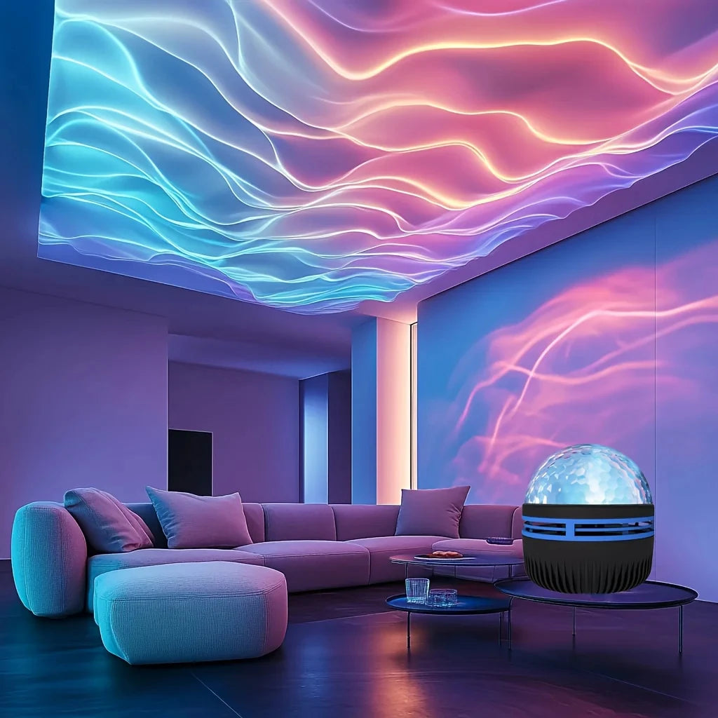 Water Ripples Lights Night Light LED Porjection Lamp USB Plug-in Use Remote Control Projection LED Night Lamp Home Bedroom Decor
